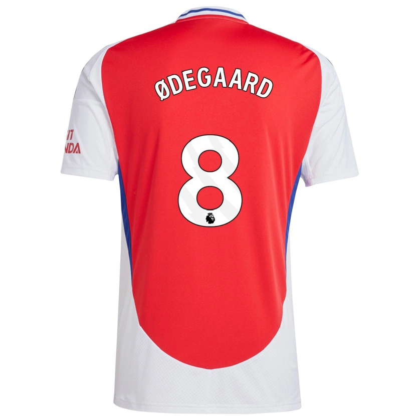 Danxen Kvinnor Martin Ødegaard #8 Röd Vit Hemmatröja Matchtröjor 2024/25 Tröjor T-Tröja