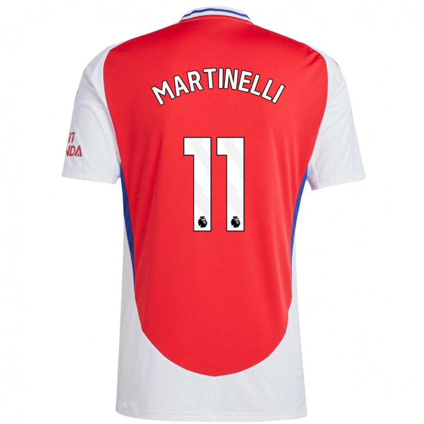 Danxen Kvinnor Gabriel Martinelli #11 Röd Vit Hemmatröja Matchtröjor 2024/25 Tröjor T-Tröja