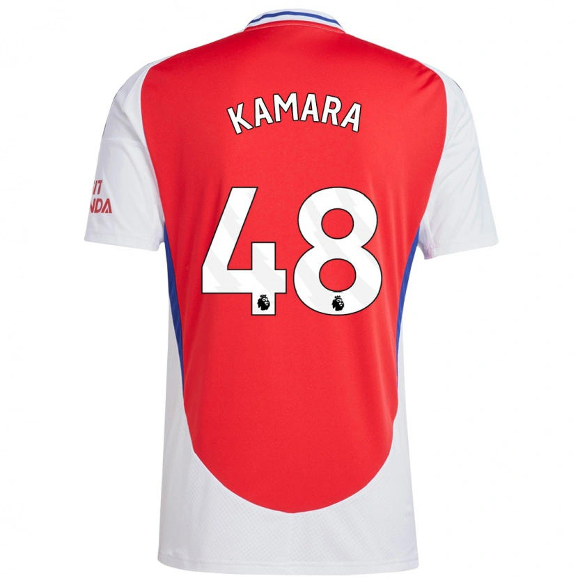 Danxen Kvinnor Osman Kamara #48 Röd Vit Hemmatröja Matchtröjor 2024/25 Tröjor T-Tröja