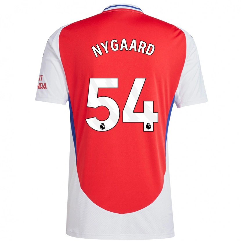 Danxen Kvinnor Lucas Nygaard #54 Röd Vit Hemmatröja Matchtröjor 2024/25 Tröjor T-Tröja