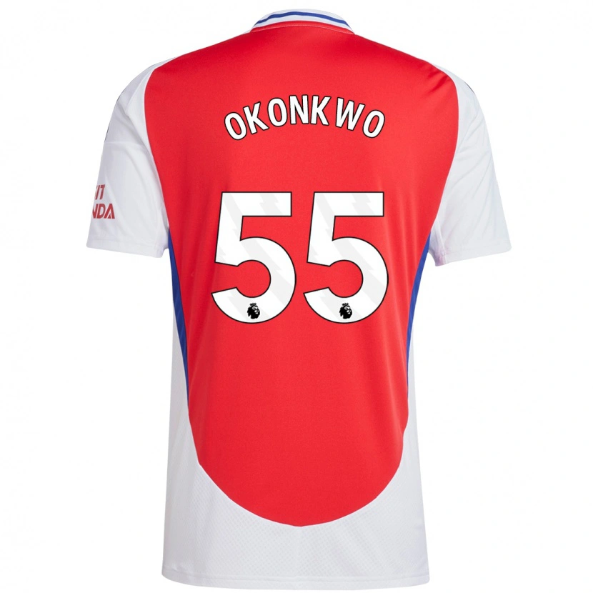 Danxen Kvinnor Brian Okonkwo #55 Röd Vit Hemmatröja Matchtröjor 2024/25 Tröjor T-Tröja