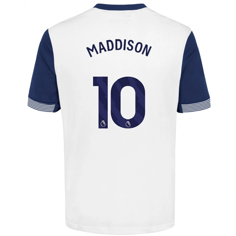Danxen Kvinnor James Maddison #10 Vit Blå Hemmatröja Matchtröjor 2024/25 Tröjor T-Tröja