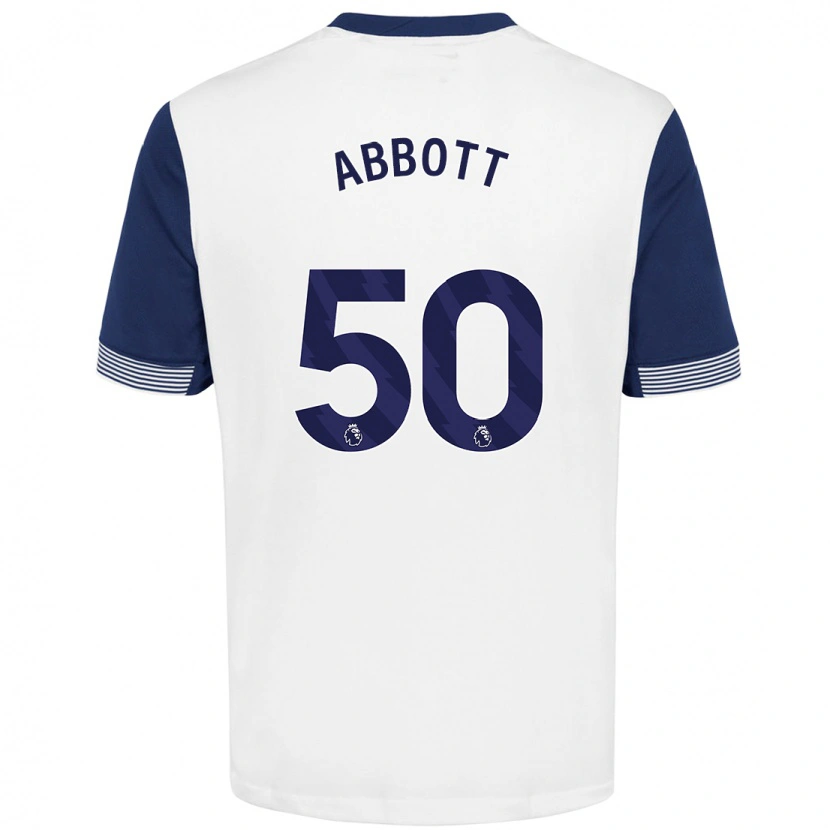 Danxen Kvinnor George Abbott #50 Vit Blå Hemmatröja Matchtröjor 2024/25 Tröjor T-Tröja