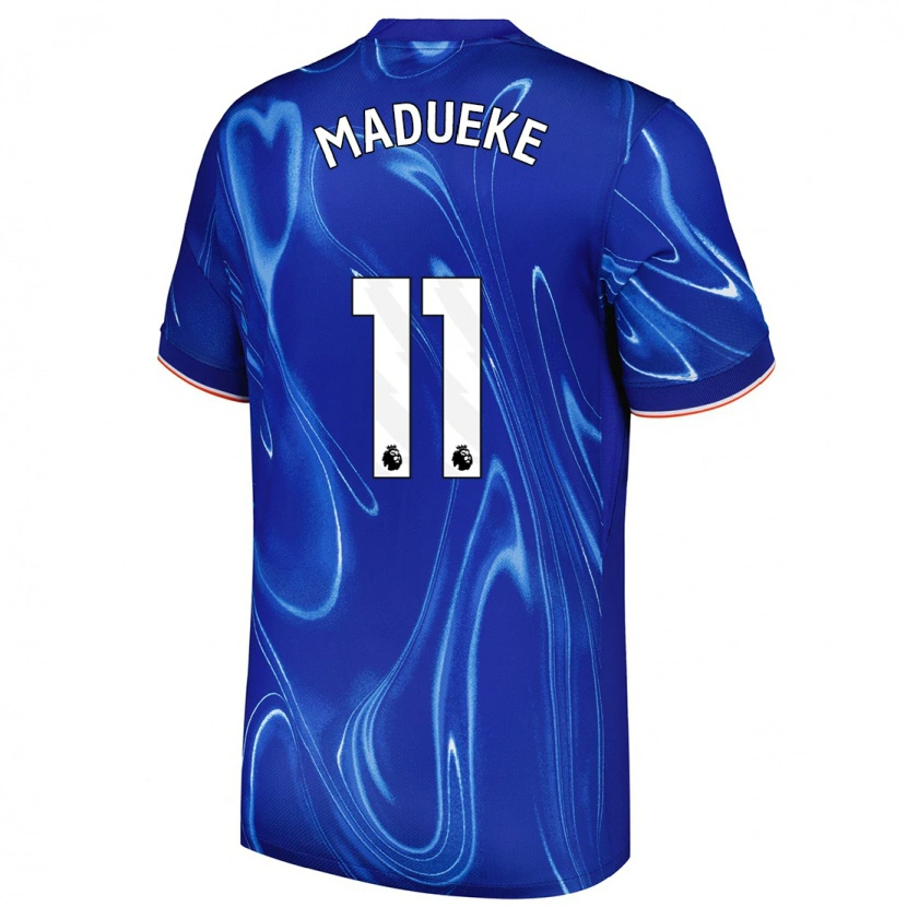 Danxen Kvinnor Noni Madueke #11 Blå Vit Hemmatröja Matchtröjor 2024/25 Tröjor T-Tröja
