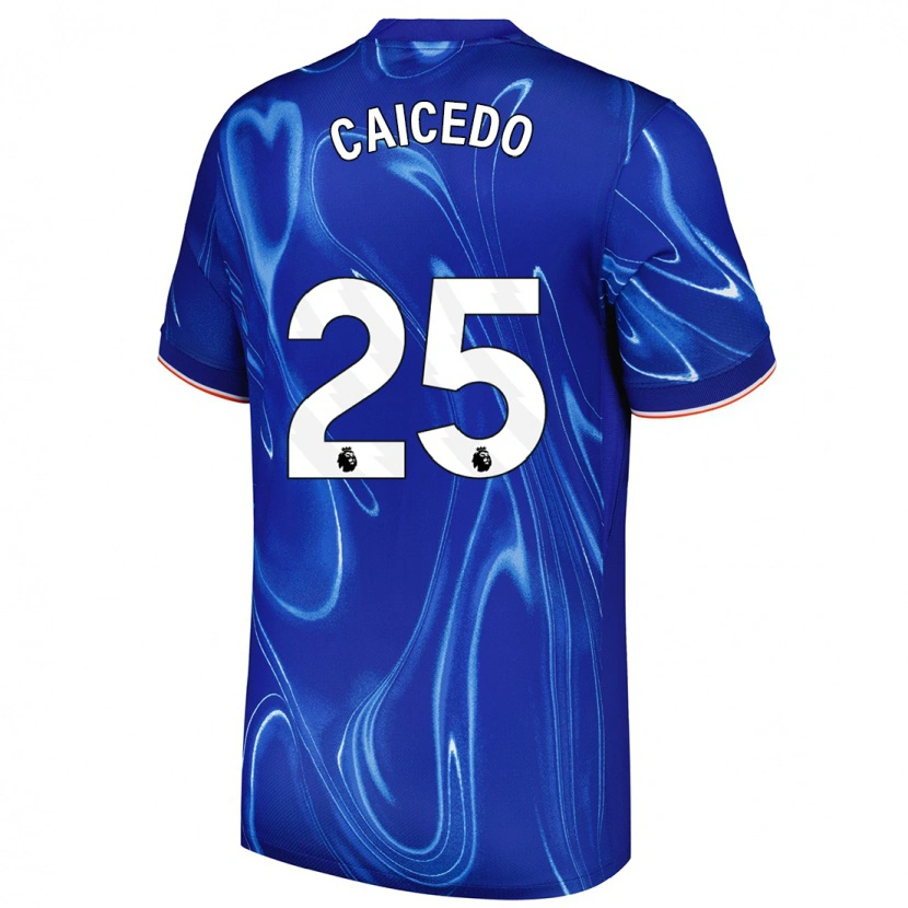 Danxen Kvinnor Moisés Caicedo #25 Blå Vit Hemmatröja Matchtröjor 2024/25 Tröjor T-Tröja