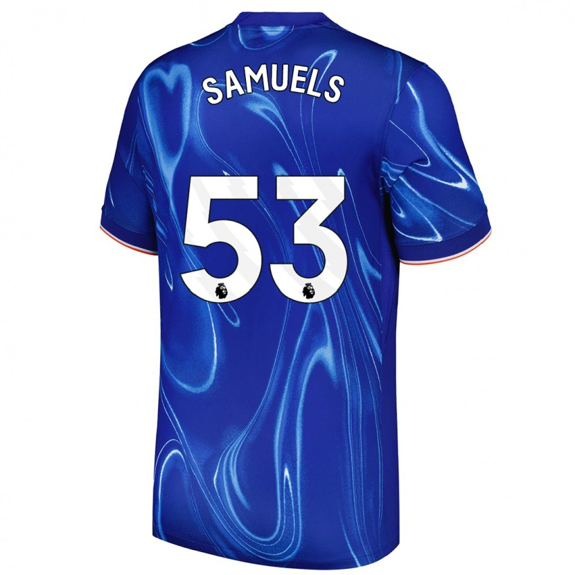 Danxen Kvinnor Ishé Samuels-Smith #53 Blå Vit Hemmatröja Matchtröjor 2024/25 Tröjor T-Tröja