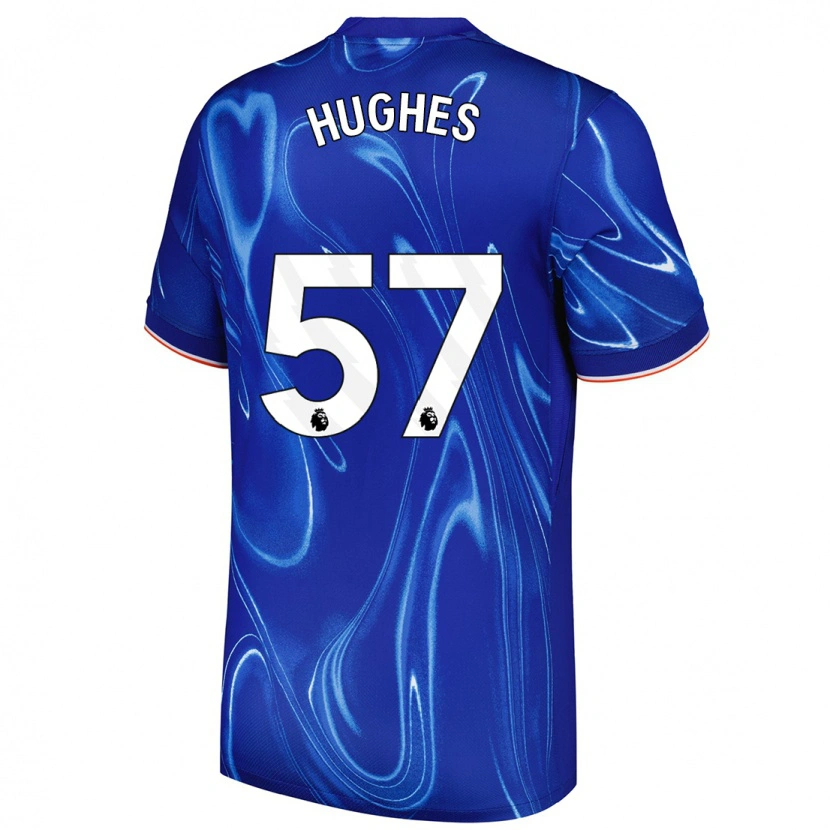 Danxen Kvinnor Brodi Hughes #57 Blå Vit Hemmatröja Matchtröjor 2024/25 Tröjor T-Tröja