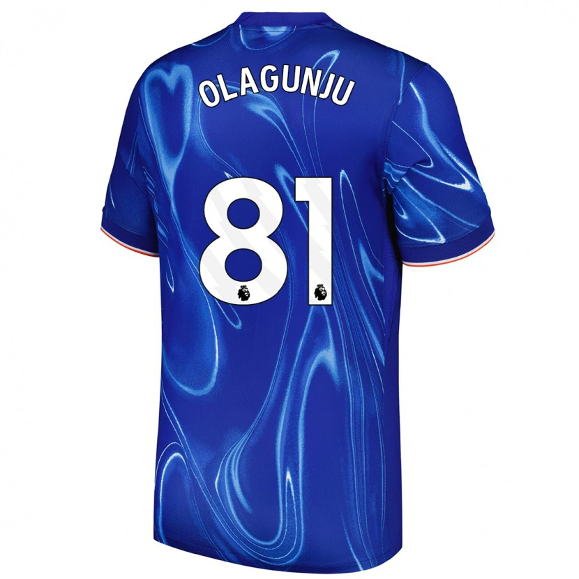 Danxen Kvinnor Saheed Olagunju #81 Blå Vit Hemmatröja Matchtröjor 2024/25 Tröjor T-Tröja