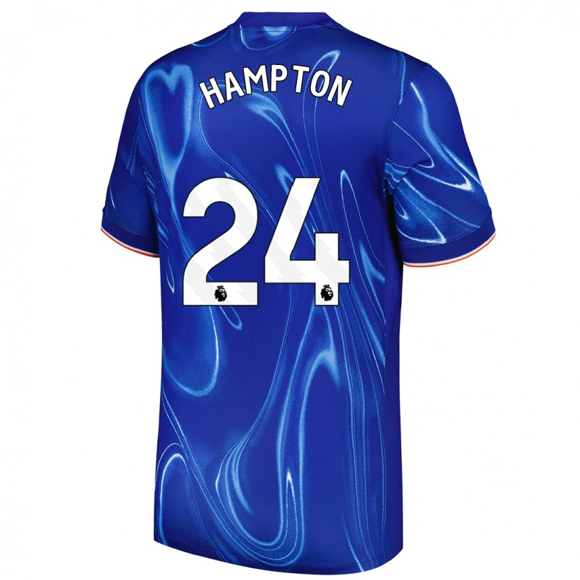 Danxen Kvinnor Hannah Hampton #24 Blå Vit Hemmatröja Matchtröjor 2024/25 Tröjor T-Tröja