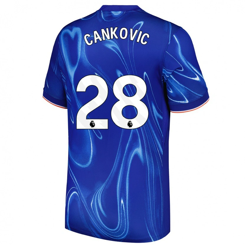 Danxen Kvinnor Jelena Čanković #28 Blå Vit Hemmatröja Matchtröjor 2024/25 Tröjor T-Tröja