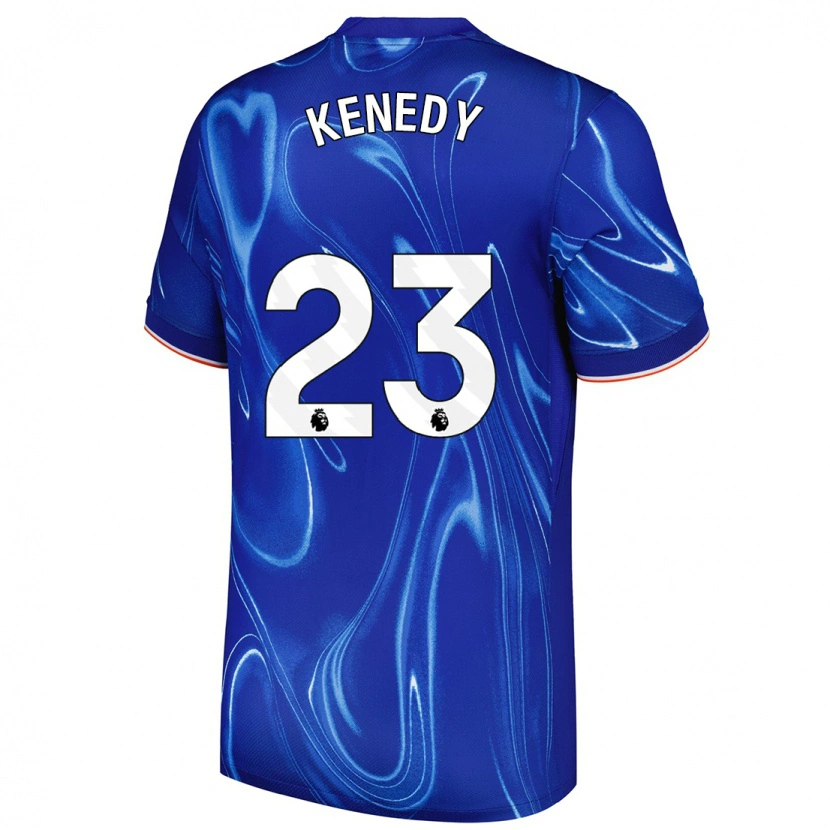 Danxen Kvinnor Robert Kenedy #23 Blå Vit Hemmatröja Matchtröjor 2024/25 Tröjor T-Tröja