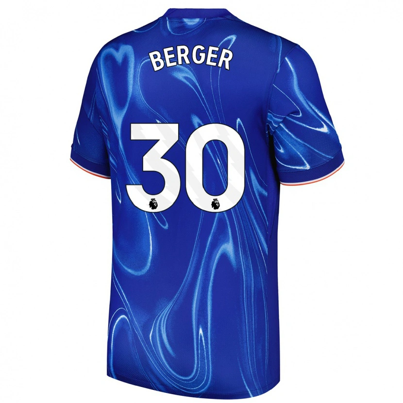 Danxen Kvinnor Ann-Katrin Berger #30 Blå Vit Hemmatröja Matchtröjor 2024/25 Tröjor T-Tröja