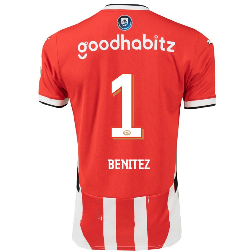 Danxen Kvinnor Walter Benítez #1 Röd Vit Hemmatröja Matchtröjor 2024/25 Tröjor T-Tröja