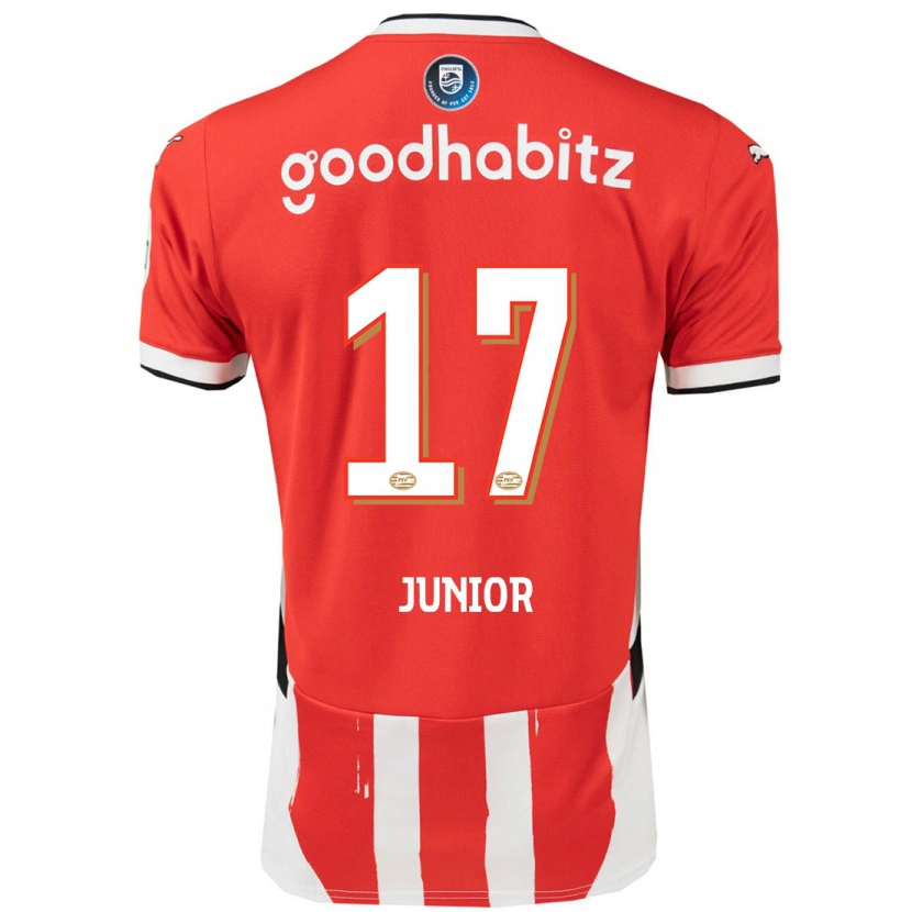 Danxen Kvinnor Mauro Júnior #17 Röd Vit Hemmatröja Matchtröjor 2024/25 Tröjor T-Tröja
