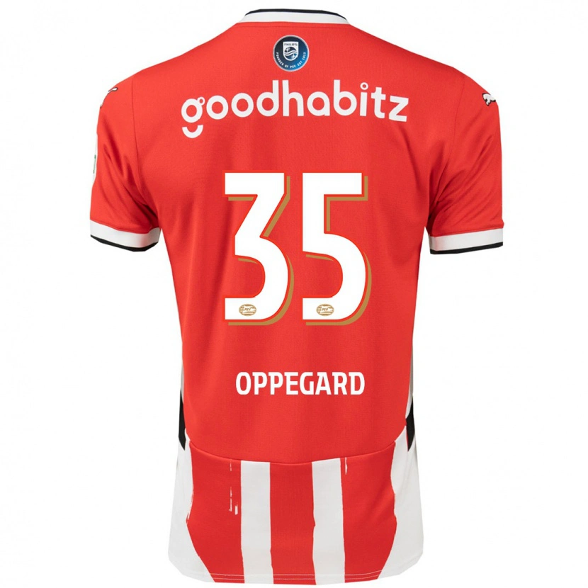 Danxen Kvinnor Fredrik Oppegård #35 Röd Vit Hemmatröja Matchtröjor 2024/25 Tröjor T-Tröja