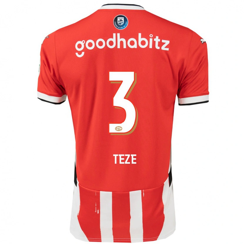 Danxen Kvinnor Jordan Teze #3 Röd Vit Hemmatröja Matchtröjor 2024/25 Tröjor T-Tröja
