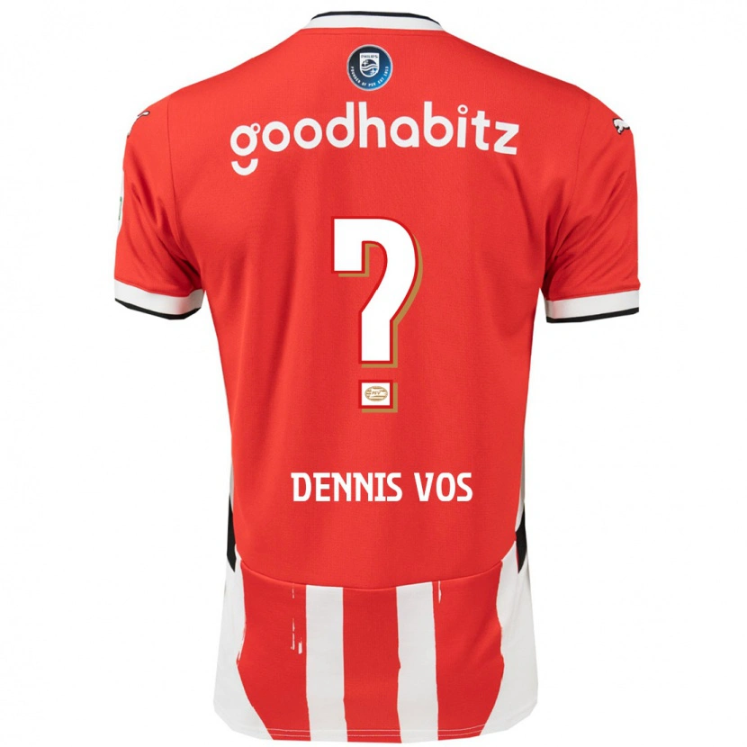 Danxen Kvinnor Dennis Vos #0 Röd Vit Hemmatröja Matchtröjor 2024/25 Tröjor T-Tröja