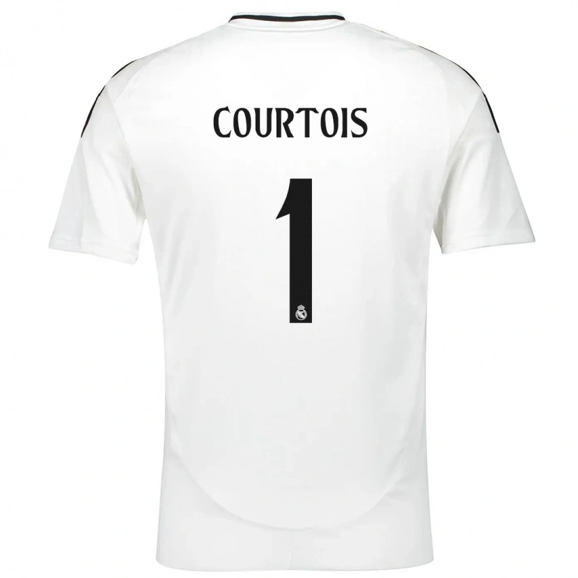 Danxen Kvinnor Thibaut Courtois #1 Vit Hemmatröja Matchtröjor 2024/25 Tröjor T-Tröja