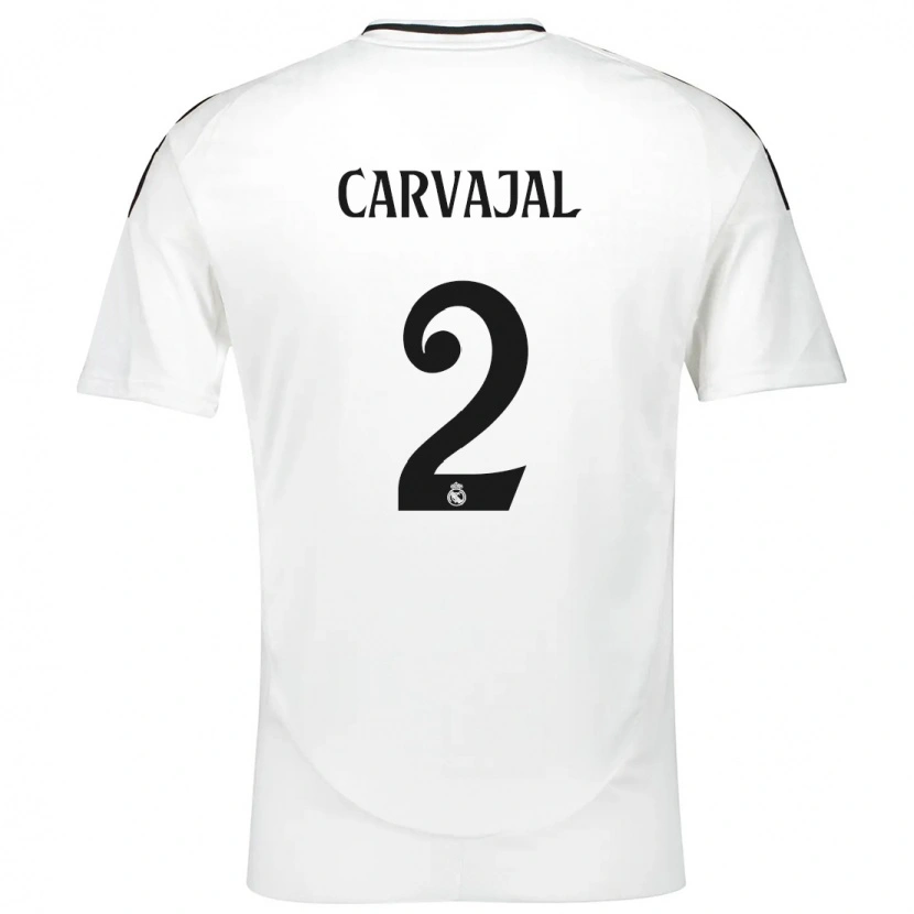 Danxen Kvinnor Daniel Carvajal #2 Vit Hemmatröja Matchtröjor 2024/25 Tröjor T-Tröja