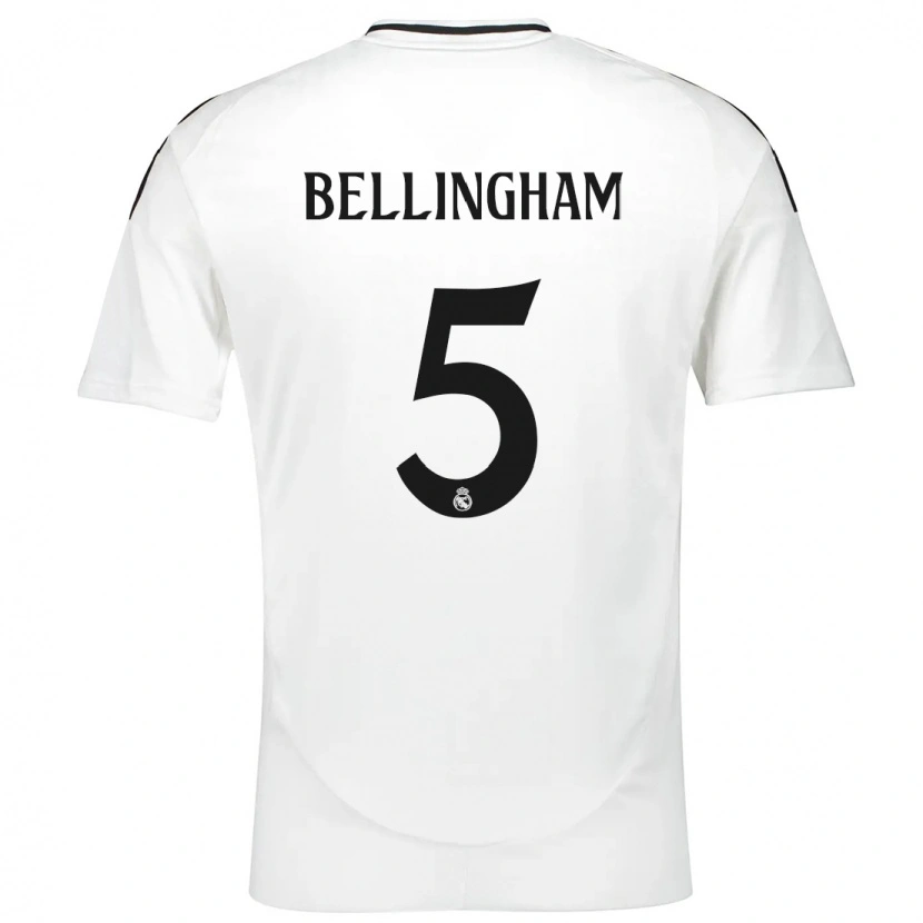 Danxen Kvinnor Jude Bellingham #5 Vit Hemmatröja Matchtröjor 2024/25 Tröjor T-Tröja