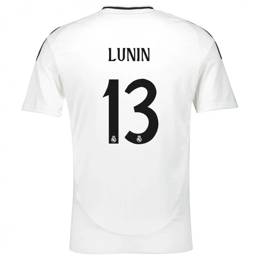 Danxen Kvinnor Andriy Lunin #13 Vit Hemmatröja Matchtröjor 2024/25 Tröjor T-Tröja