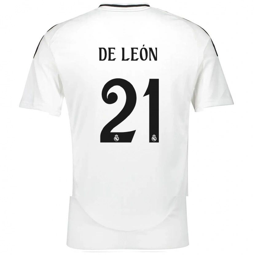 Danxen Kvinnor Jeremy De León #21 Vit Hemmatröja Matchtröjor 2024/25 Tröjor T-Tröja
