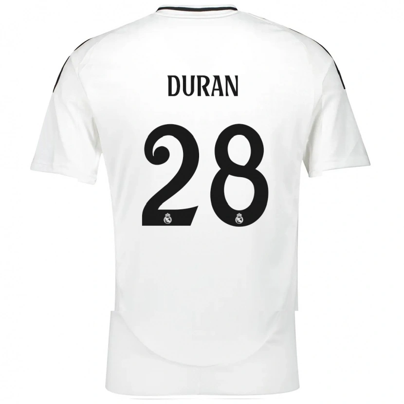 Danxen Kvinnor Pol Duran #28 Vit Hemmatröja Matchtröjor 2024/25 Tröjor T-Tröja