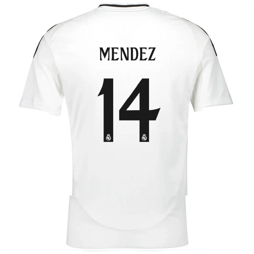 Danxen Kvinnor María Méndez #14 Vit Hemmatröja Matchtröjor 2024/25 Tröjor T-Tröja