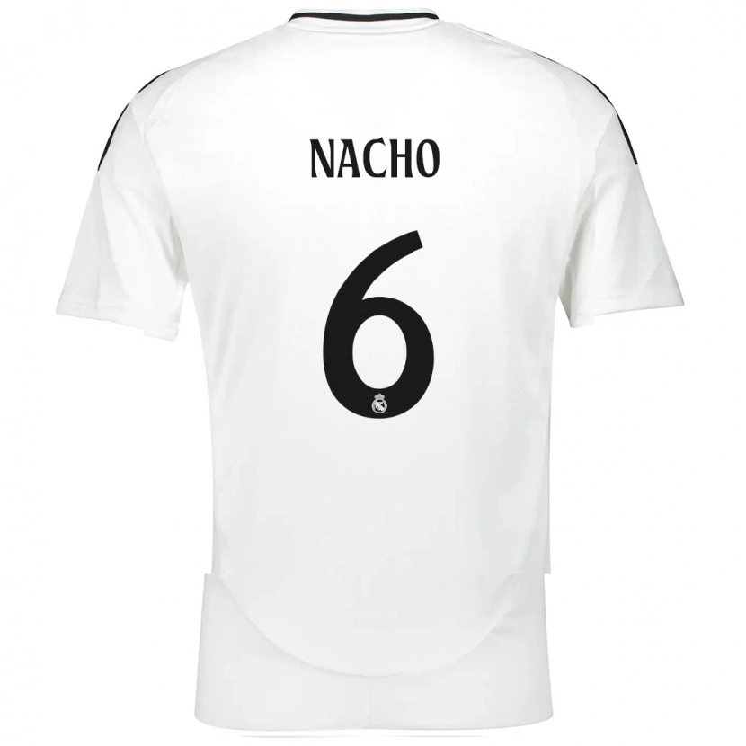 Danxen Kvinnor Nacho Fernández #6 Vit Hemmatröja Matchtröjor 2024/25 Tröjor T-Tröja
