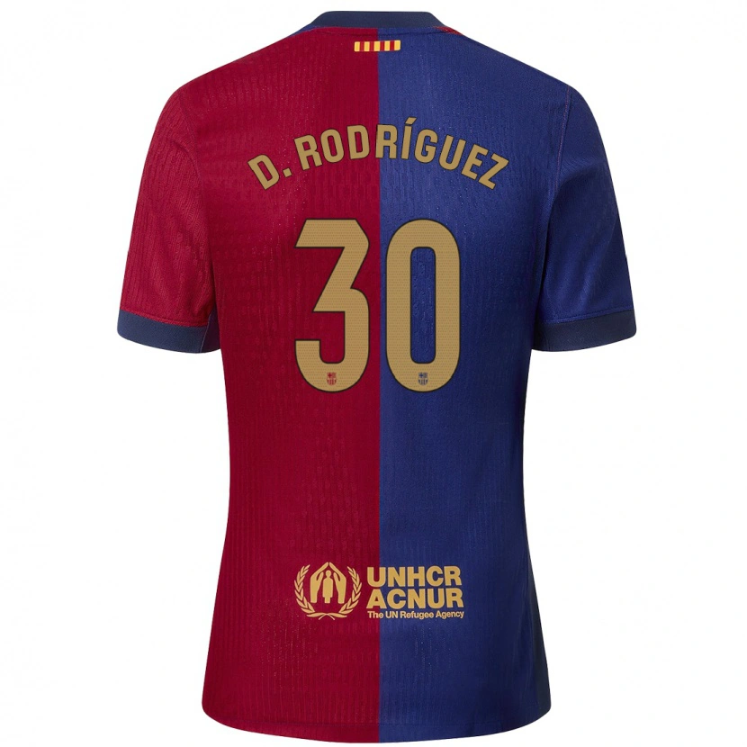 Danxen Kvinnor Dani Rodríguez #30 Blå Röd Hemmatröja Matchtröjor 2024/25 Tröjor T-Tröja