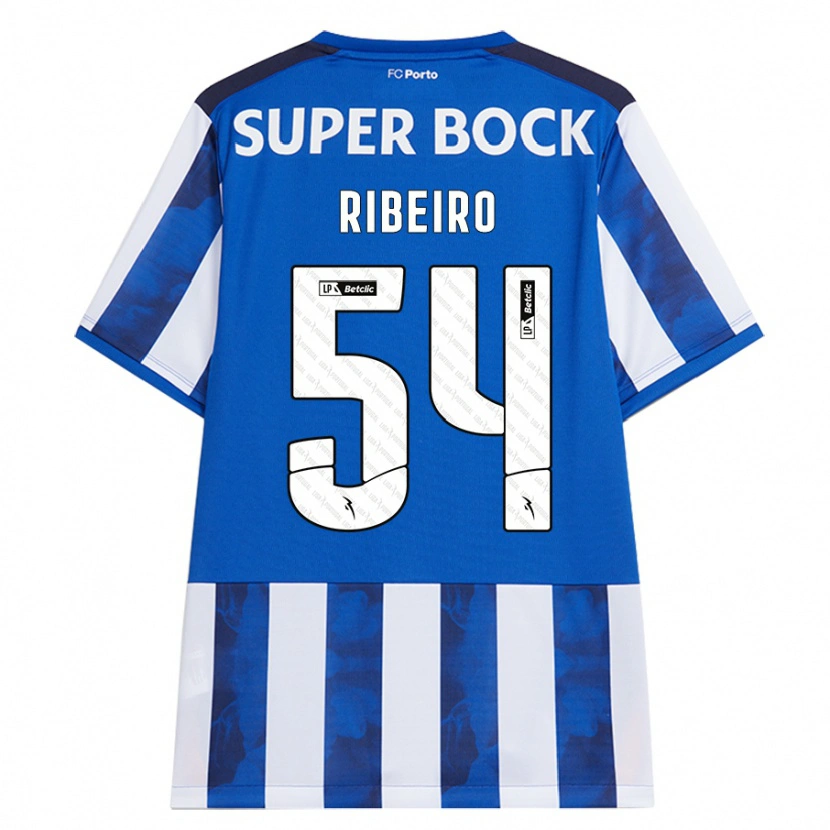 Danxen Kvinnor António Ribeiro #54 Blå Vit Hemmatröja Matchtröjor 2024/25 Tröjor T-Tröja