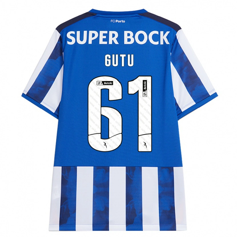 Danxen Kvinnor Denis Gutu #61 Blå Vit Hemmatröja Matchtröjor 2024/25 Tröjor T-Tröja