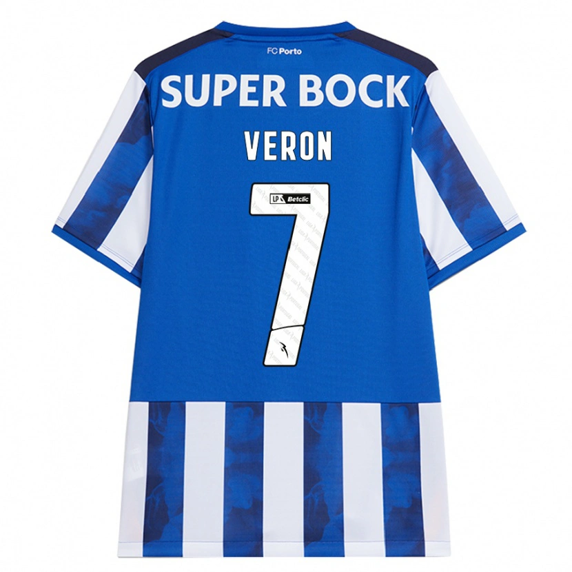 Danxen Kvinnor Gabriel Veron #7 Blå Vit Hemmatröja Matchtröjor 2024/25 Tröjor T-Tröja