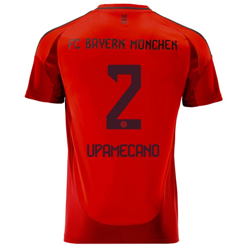 Danxen Kvinnor Dayot Upamecano #2 Röd Hemmatröja Matchtröjor 2024/25 Tröjor T-Tröja