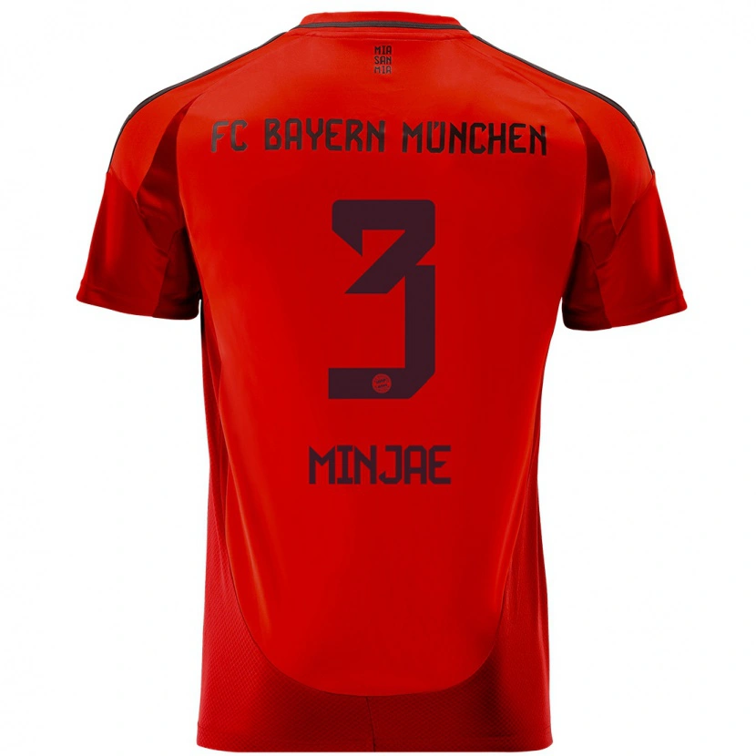Danxen Kvinnor Min-Jae Kim #3 Röd Hemmatröja Matchtröjor 2024/25 Tröjor T-Tröja