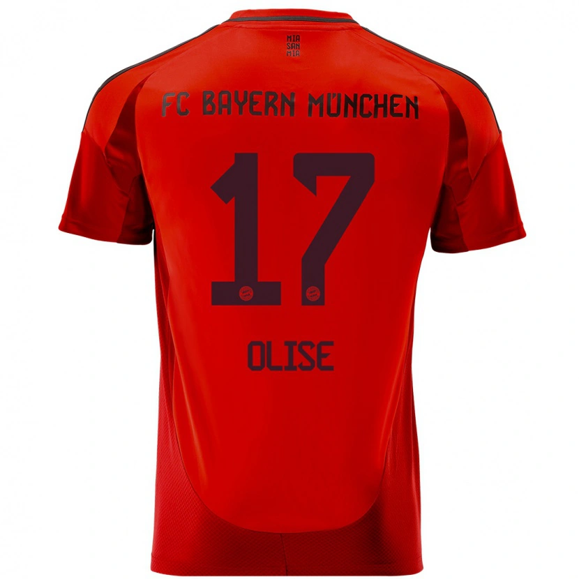 Danxen Kvinnor Michael Olise #17 Röd Hemmatröja Matchtröjor 2024/25 Tröjor T-Tröja