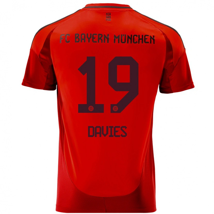 Danxen Kvinnor Alphonso Davies #19 Röd Hemmatröja Matchtröjor 2024/25 Tröjor T-Tröja