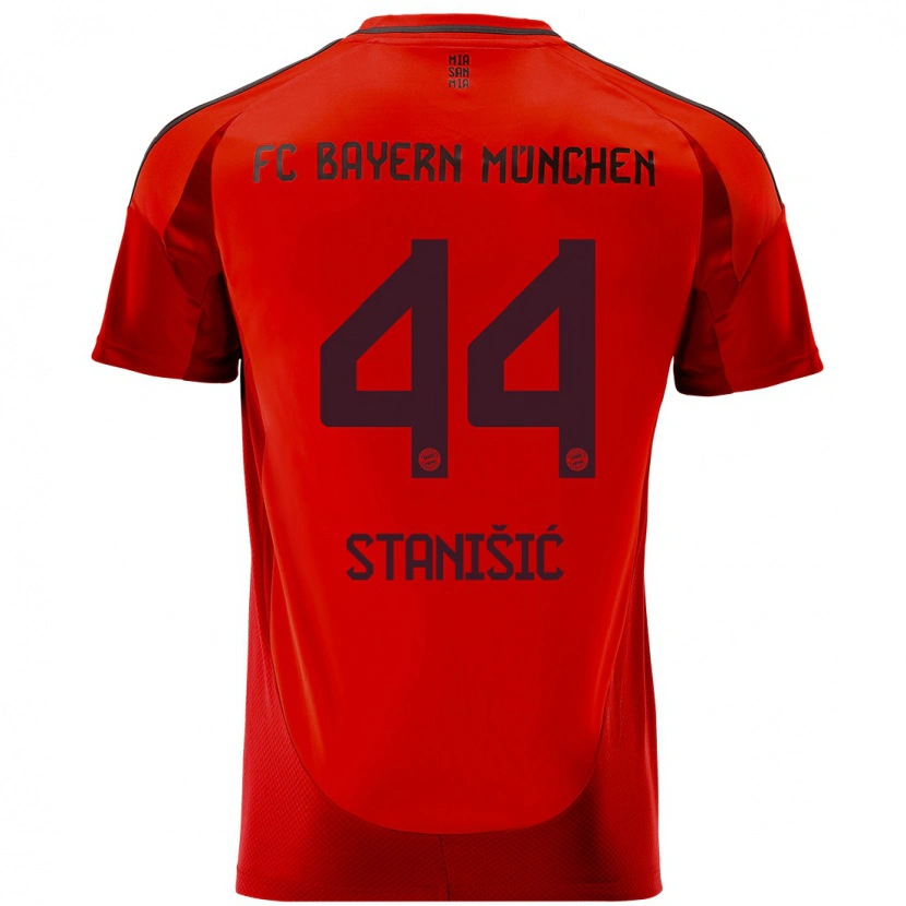 Danxen Kvinnor Josip Stanisic #44 Röd Hemmatröja Matchtröjor 2024/25 Tröjor T-Tröja