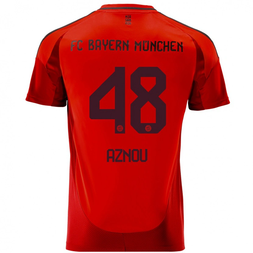 Danxen Kvinnor Adam Aznou #48 Röd Hemmatröja Matchtröjor 2024/25 Tröjor T-Tröja