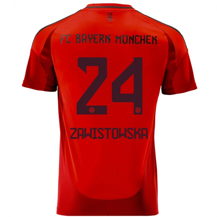 Danxen Kvinnor Weronika Zawistowska #24 Röd Hemmatröja Matchtröjor 2024/25 Tröjor T-Tröja