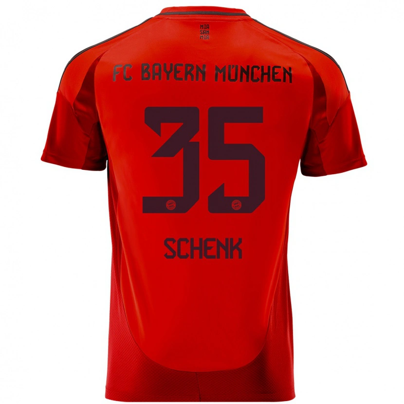 Danxen Kvinnor Johannes Schenk #35 Röd Hemmatröja Matchtröjor 2024/25 Tröjor T-Tröja