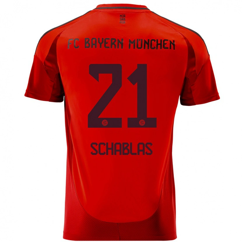 Danxen Kvinnor Matteo Schablas #21 Röd Hemmatröja Matchtröjor 2024/25 Tröjor T-Tröja