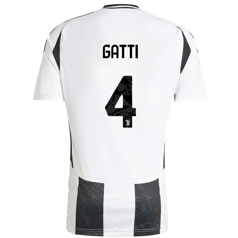 Danxen Kvinnor Federico Gatti #4 Vit Svart Hemmatröja Matchtröjor 2024/25 Tröjor T-Tröja
