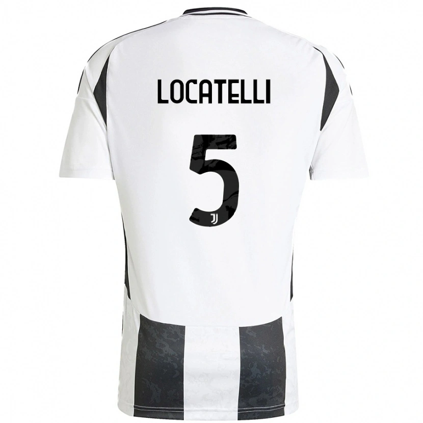 Danxen Kvinnor Manuel Locatelli #5 Vit Svart Hemmatröja Matchtröjor 2024/25 Tröjor T-Tröja