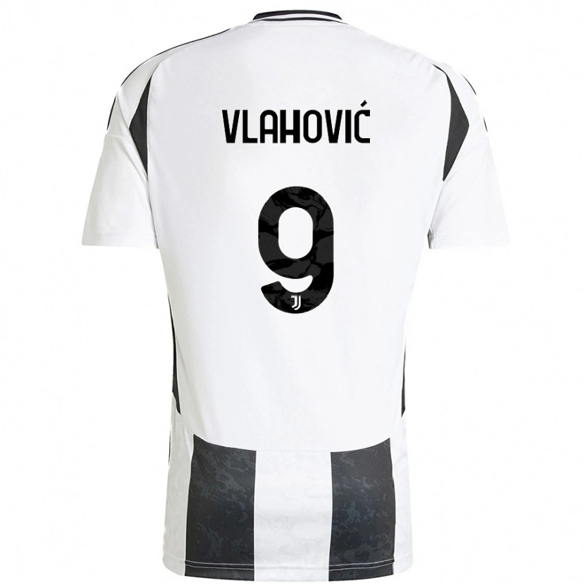 Danxen Kvinnor Dušan Vlahović #9 Vit Svart Hemmatröja Matchtröjor 2024/25 Tröjor T-Tröja