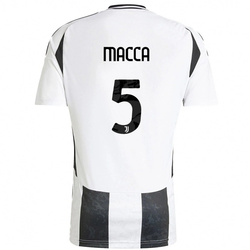 Danxen Kvinnor Federico Macca #5 Vit Svart Hemmatröja Matchtröjor 2024/25 Tröjor T-Tröja