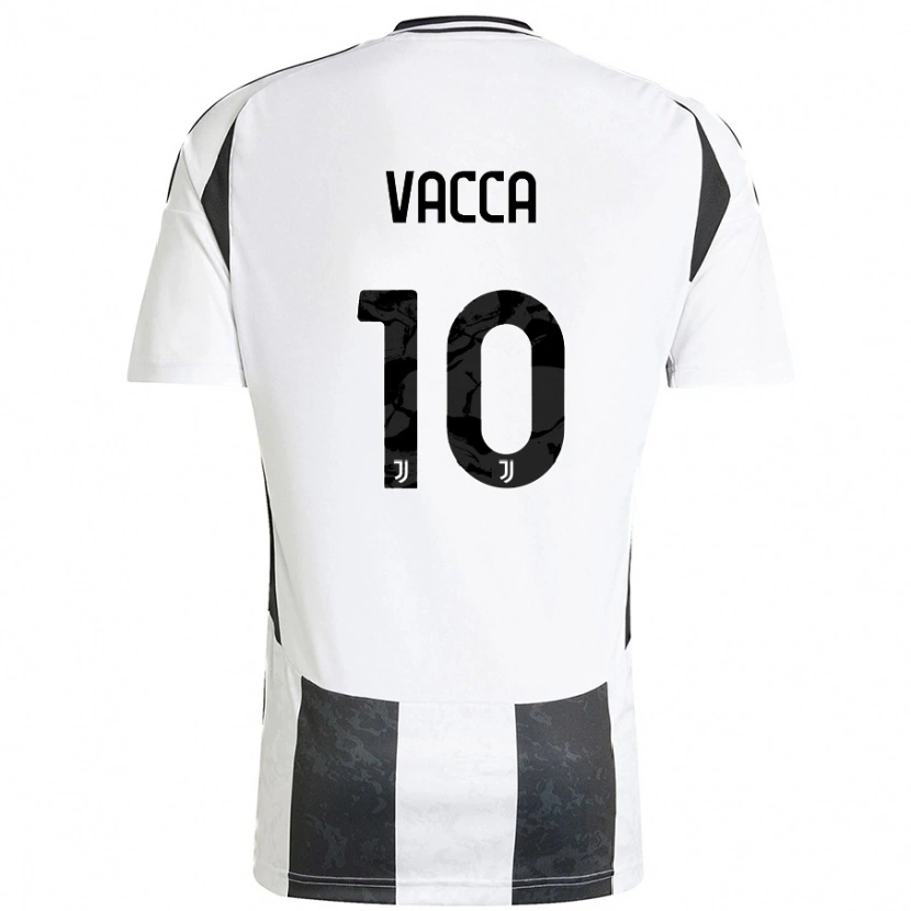 Danxen Kvinnor Alessio Vacca #10 Vit Svart Hemmatröja Matchtröjor 2024/25 Tröjor T-Tröja