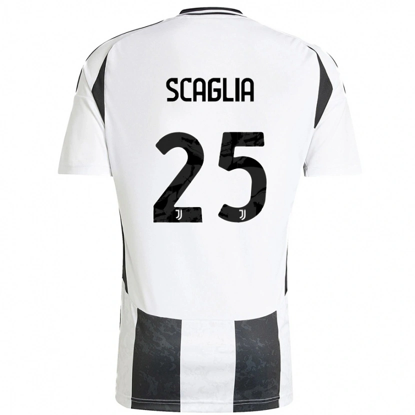 Danxen Kvinnor Simone Scaglia #25 Vit Svart Hemmatröja Matchtröjor 2024/25 Tröjor T-Tröja