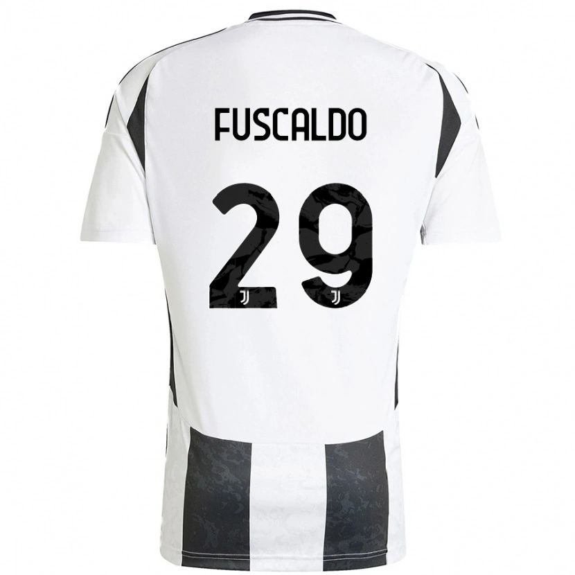 Danxen Kvinnor Matteo Fuscaldo #29 Vit Svart Hemmatröja Matchtröjor 2024/25 Tröjor T-Tröja