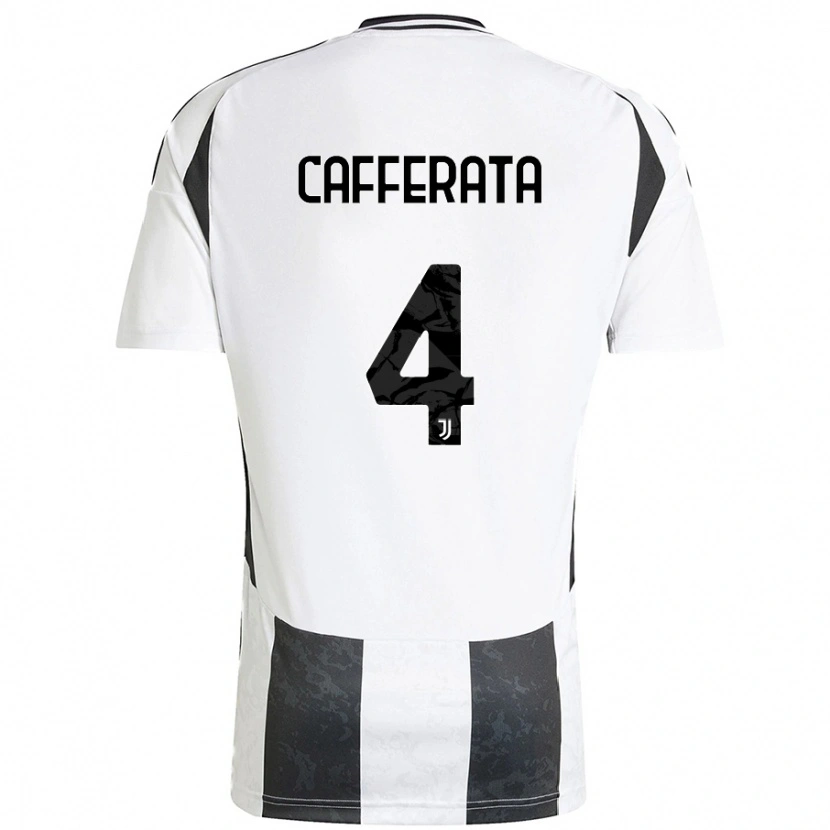 Danxen Kvinnor Federica Cafferata #4 Vit Svart Hemmatröja Matchtröjor 2024/25 Tröjor T-Tröja